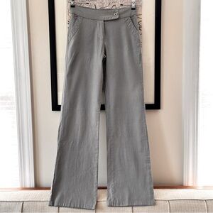 Gray Linen Blend Pants